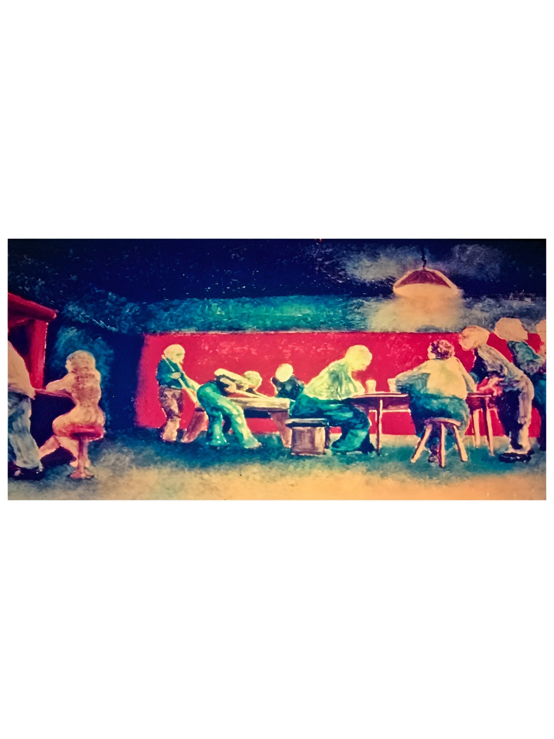 Inephos A Dingy Cafe Canvas Wall Rectangle Paintings Wall Art - 35.8 x 17.9In