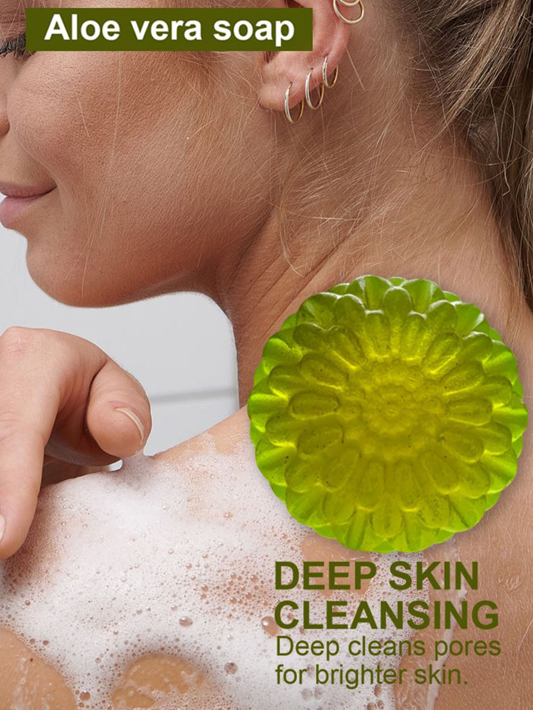 GROOVY Aloe Vera Soap With Activated Charcoal For Detoxification - 100 g