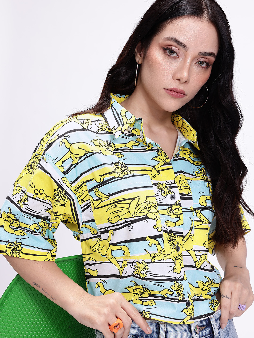 Kook N Keech Disney Pure Cotton Tom & Jerry Printed Boxy Casual Shirt