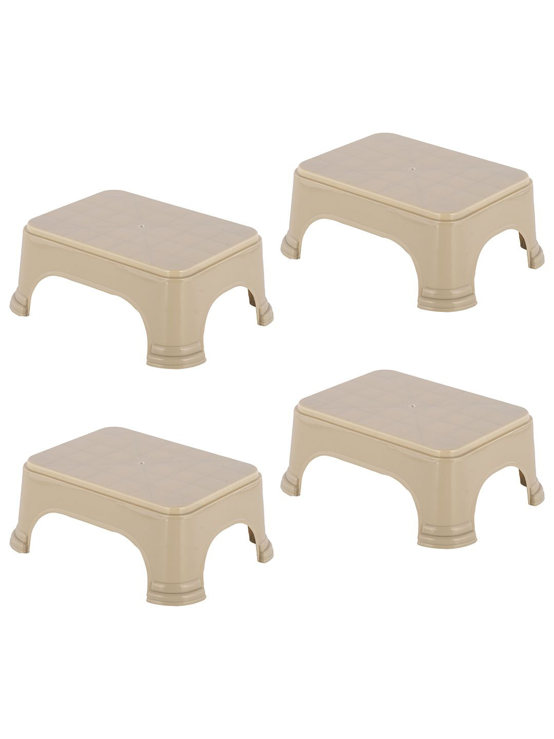 Kuber Industries 4-Pcs Beige Strong Durable Bathroom Stools