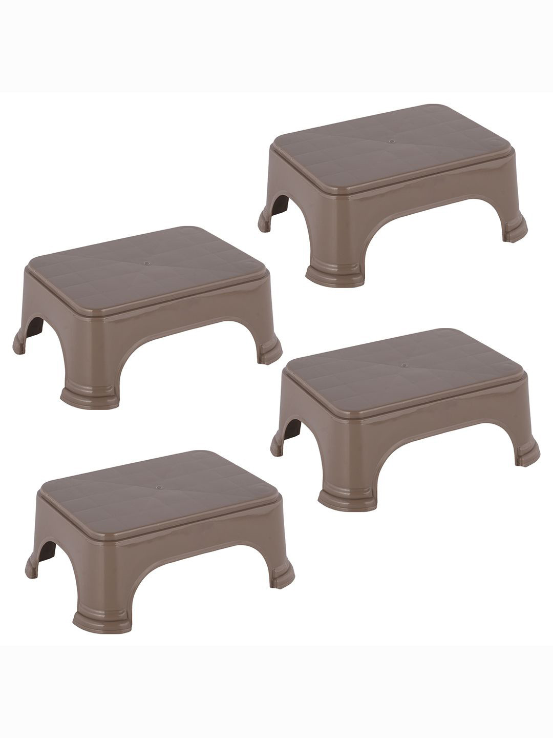 Kuber Industries 4-Pcs Brown Strong & Durable Bathroom Stools