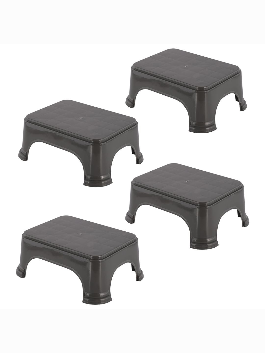 Kuber Industries 4-Pcs Grey Strong Durable Bathroom Stools