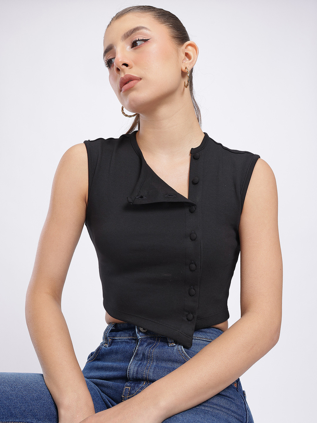 glitchez Slim Fit Crop Top