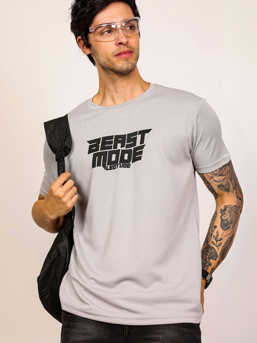 Leotude Men Typography Printed Round Neck T-shirt