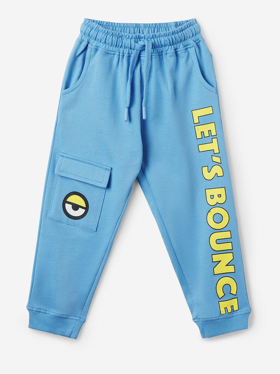The Souled Store Boys Minions Let's Bounce Printed Pure Cotton Joggers