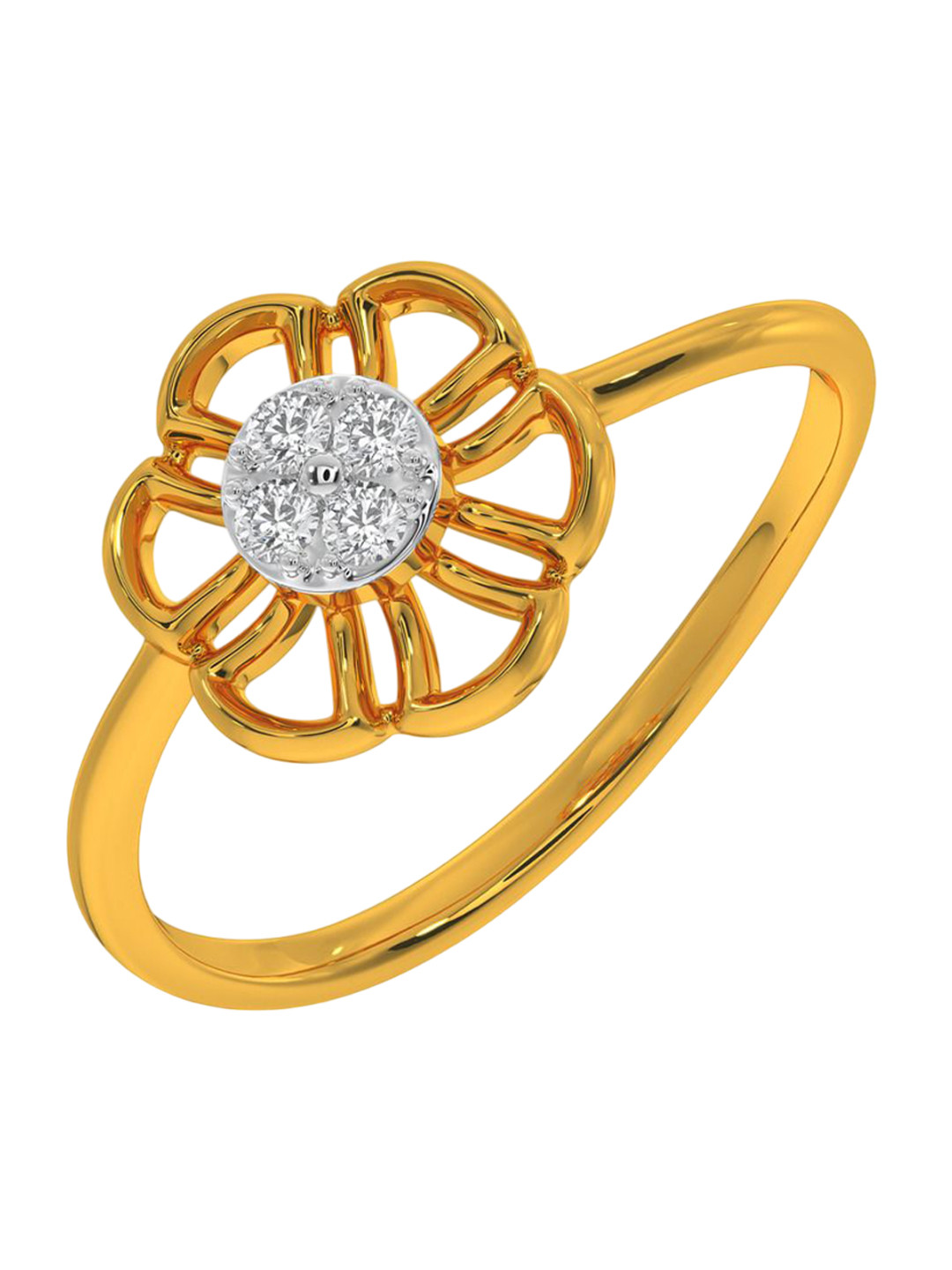 KISNA DIAMOND AND GOLD JEWELLERY Women Diamond Ring 14 Kt 1.25G