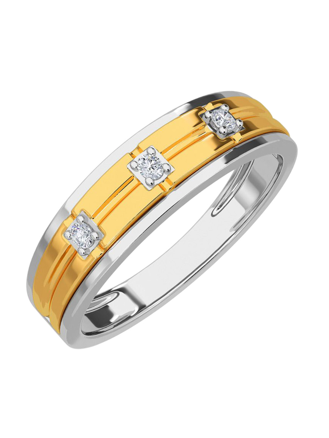 KISNA DIAMOND AND GOLD JEWELLERY Men 18kt 0.1CT Ring Diamond 4.32g