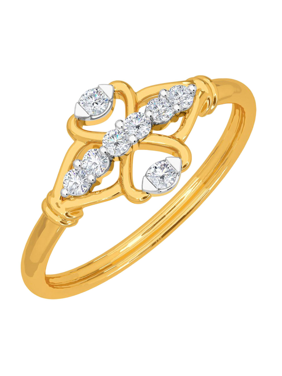 KISNA DIAMOND AND GOLD JEWELLERY Women 18kt 0.08CT Teaa Ring Diamond 1.4g