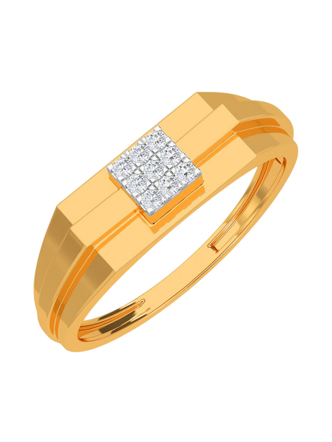 KISNA DIAMOND AND GOLD JEWELLERY Men 18 Kt Ring Diamond 2.88 g