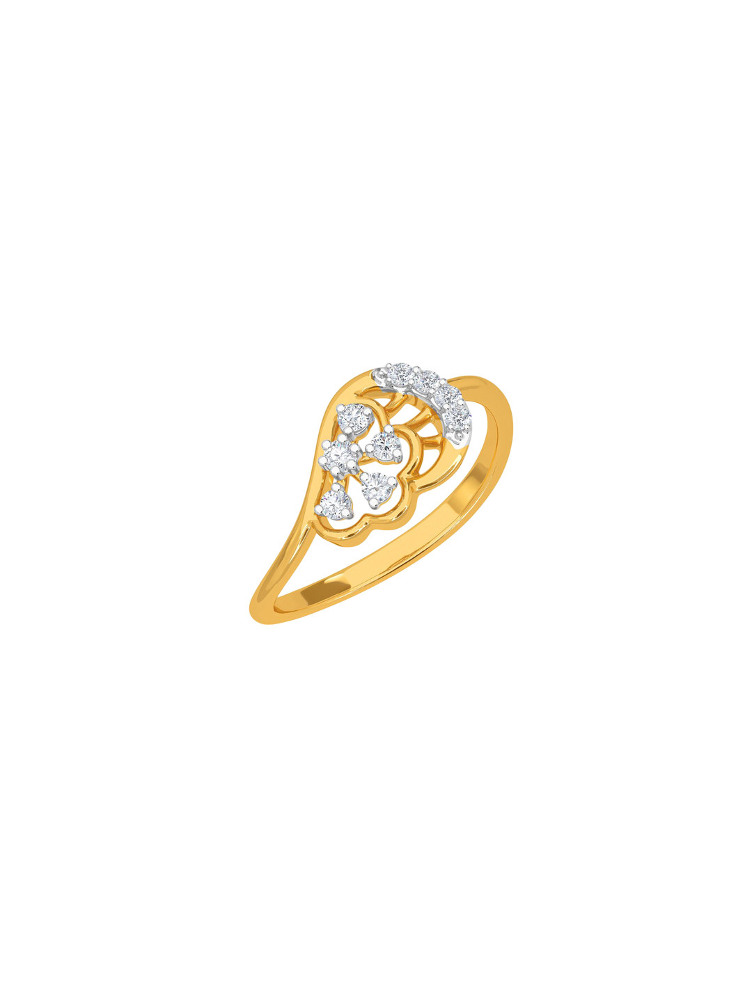 KISNA DIAMOND AND GOLD JEWELLERY Winona Women  Ring Diamond 0.12 CT & 1.58G