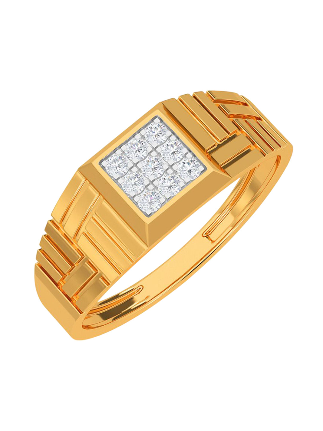 KISNA DIAMOND AND GOLD JEWELLERY Men Diamond Ring 14 Kt