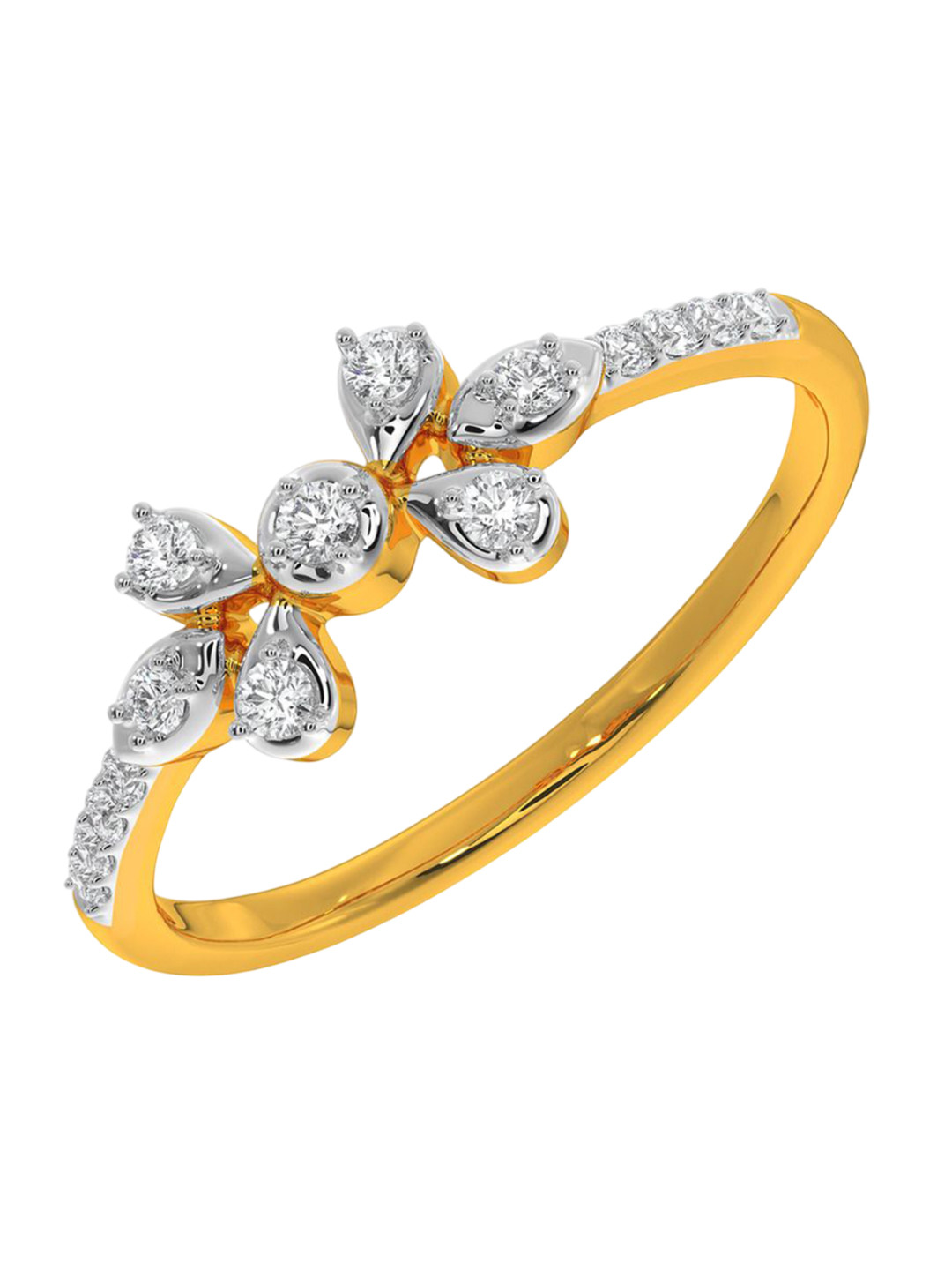 KISNA DIAMOND AND GOLD JEWELLERY Women 14kt 0.13CT Ring Diamond 1.23g