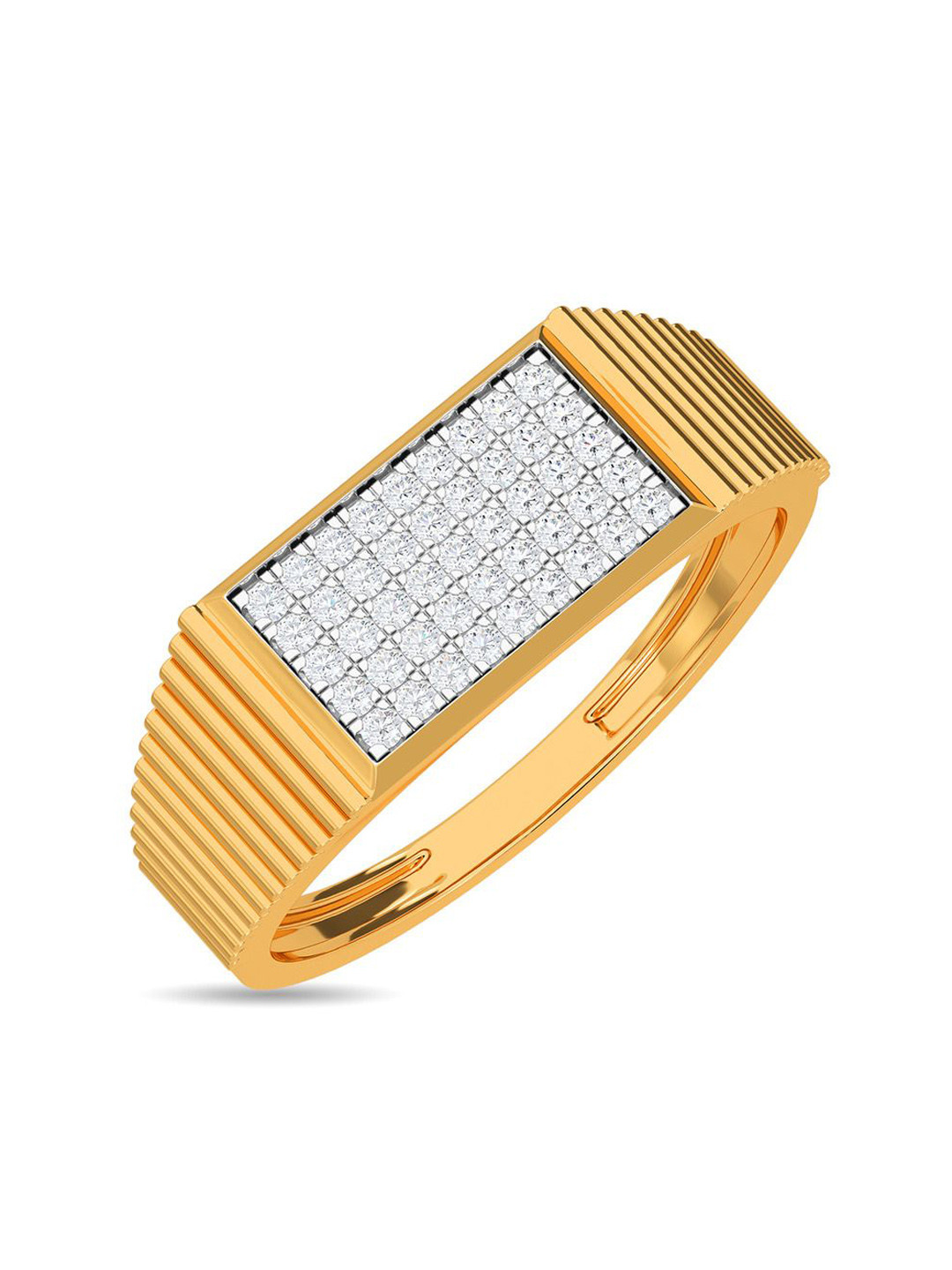 KISNA DIAMOND AND GOLD JEWELLERY Men Gold Diamond Ring 18 Kt