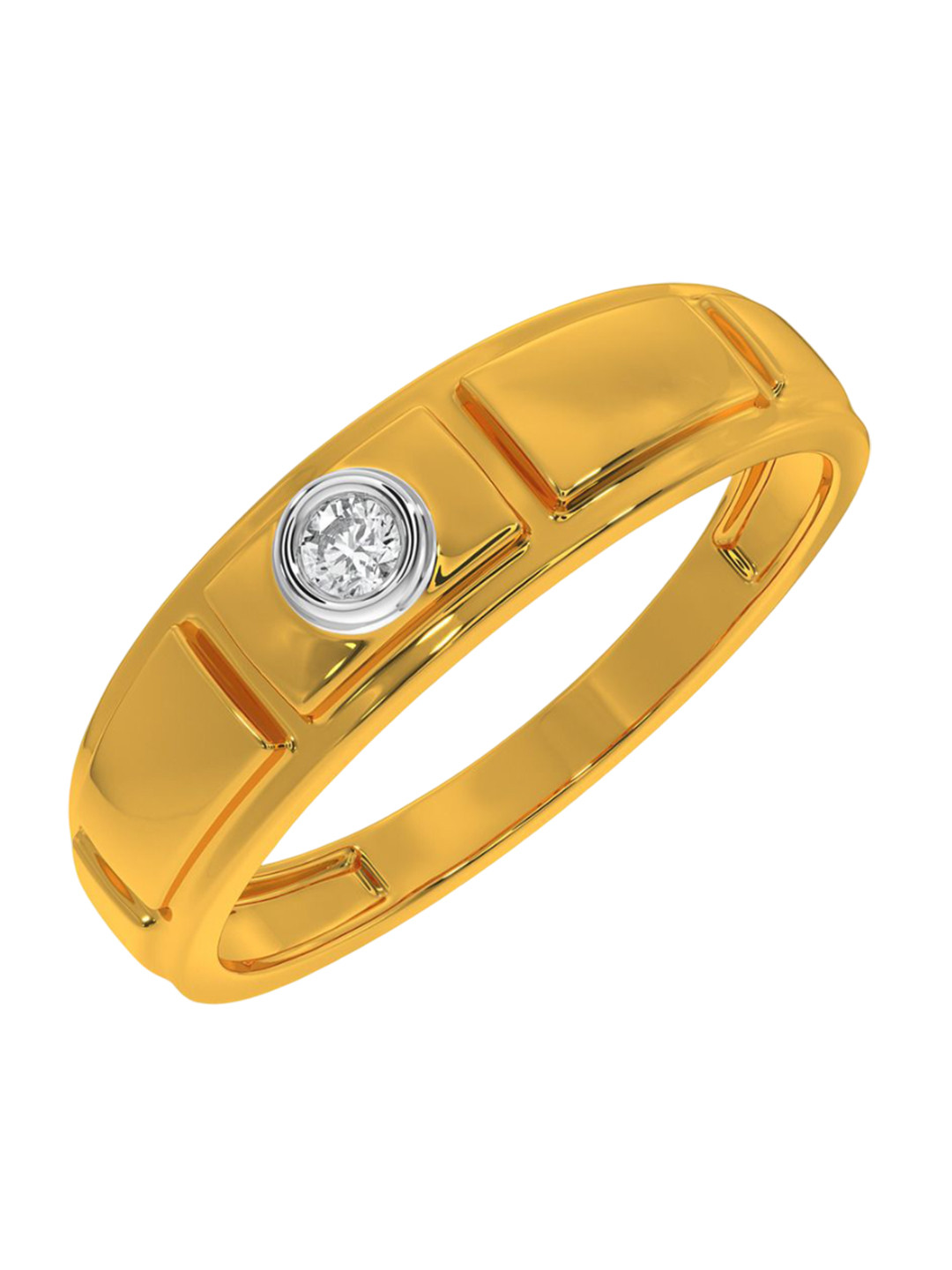 KISNA DIAMOND AND GOLD JEWELLERY Men 14kt 0.08CT Ring Diamond 2.88g