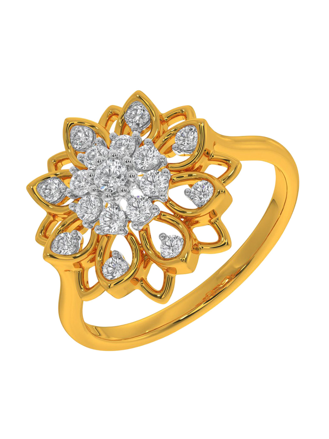 KISNA DIAMOND AND GOLD JEWELLERY Women 18 Kt Ring Diamond 2.49 g