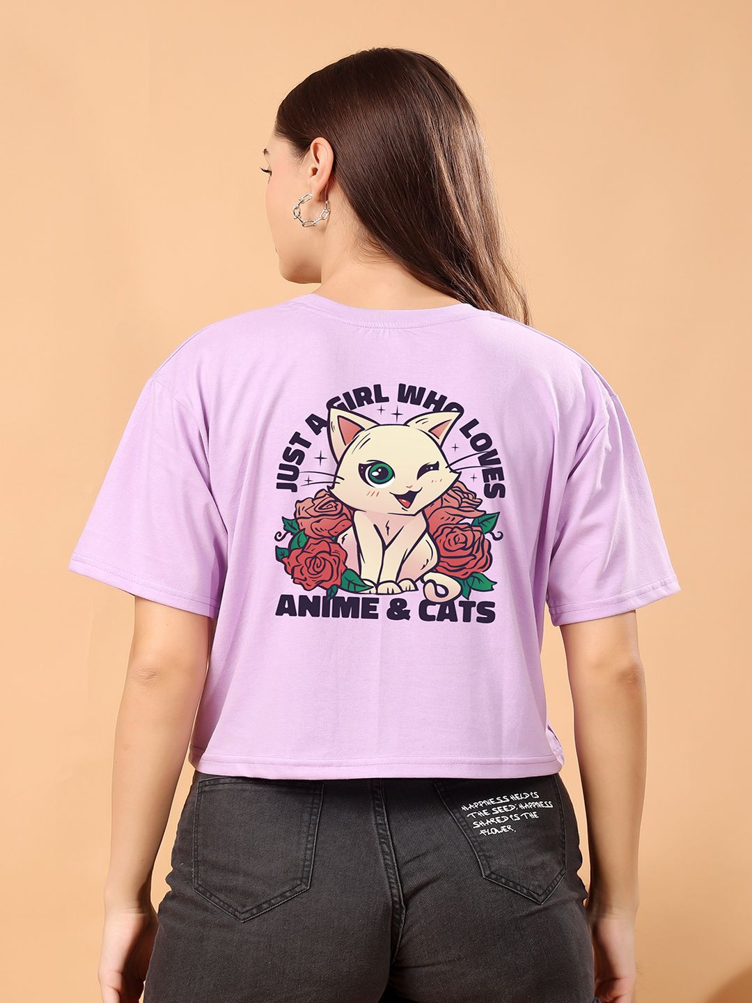 SWIFTLY Women Bio Finish Floral Printed Round Neck Cotton Boxy Fit T-shirt