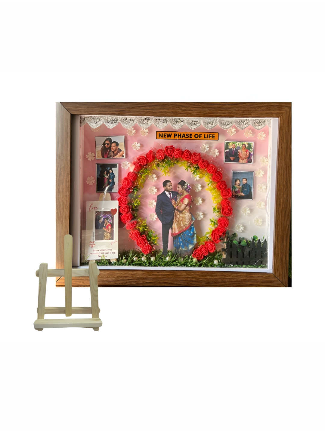 khushi kart Pink & Red 8 to 12 Pieces Acrylic Table Photo Frames