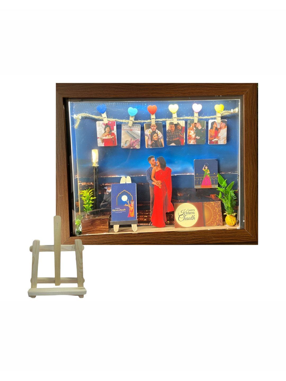 khushi kart Black & Blue 8 to 12 Pieces Acrylic Table Photo Frames