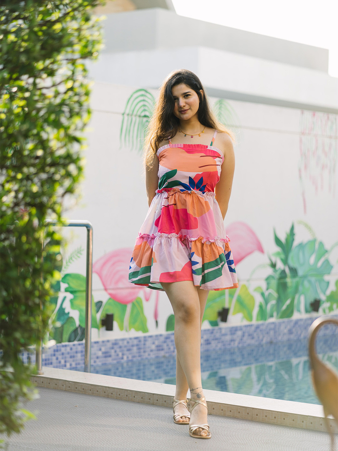 GARDEN PARTY Women Ruffles Tiered A-Line Mini Dress