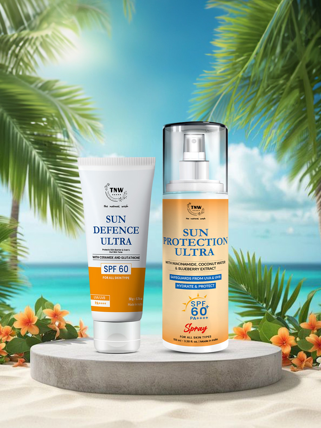 TNW the natural wash Sun Protection Ultra Spray 100ml & Sun Defence Ultra Sunscreen 50g