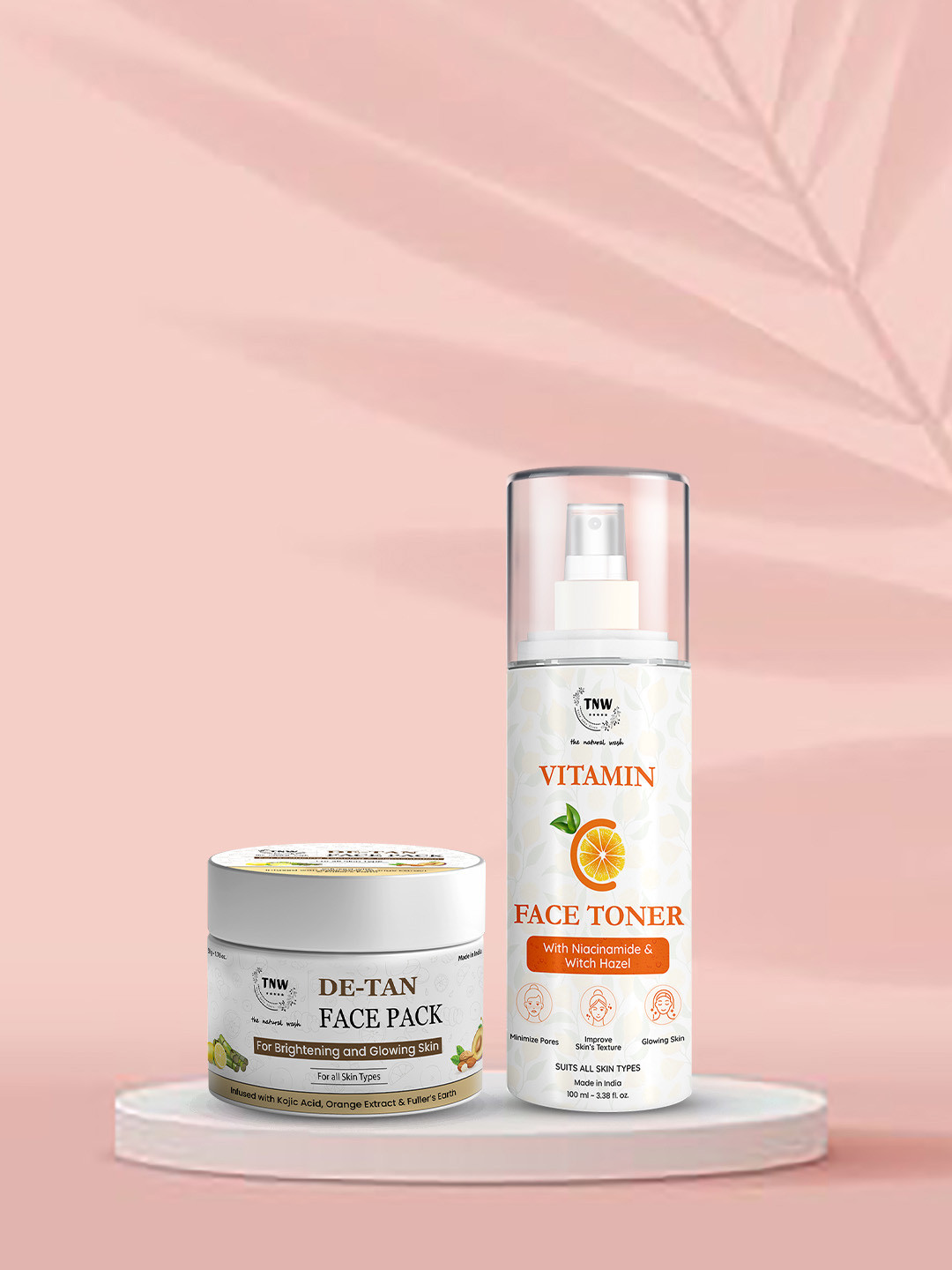 TNW the natural wash Set of Vitamin C Face Toner 100ml & De-Tan Face Pack 50g