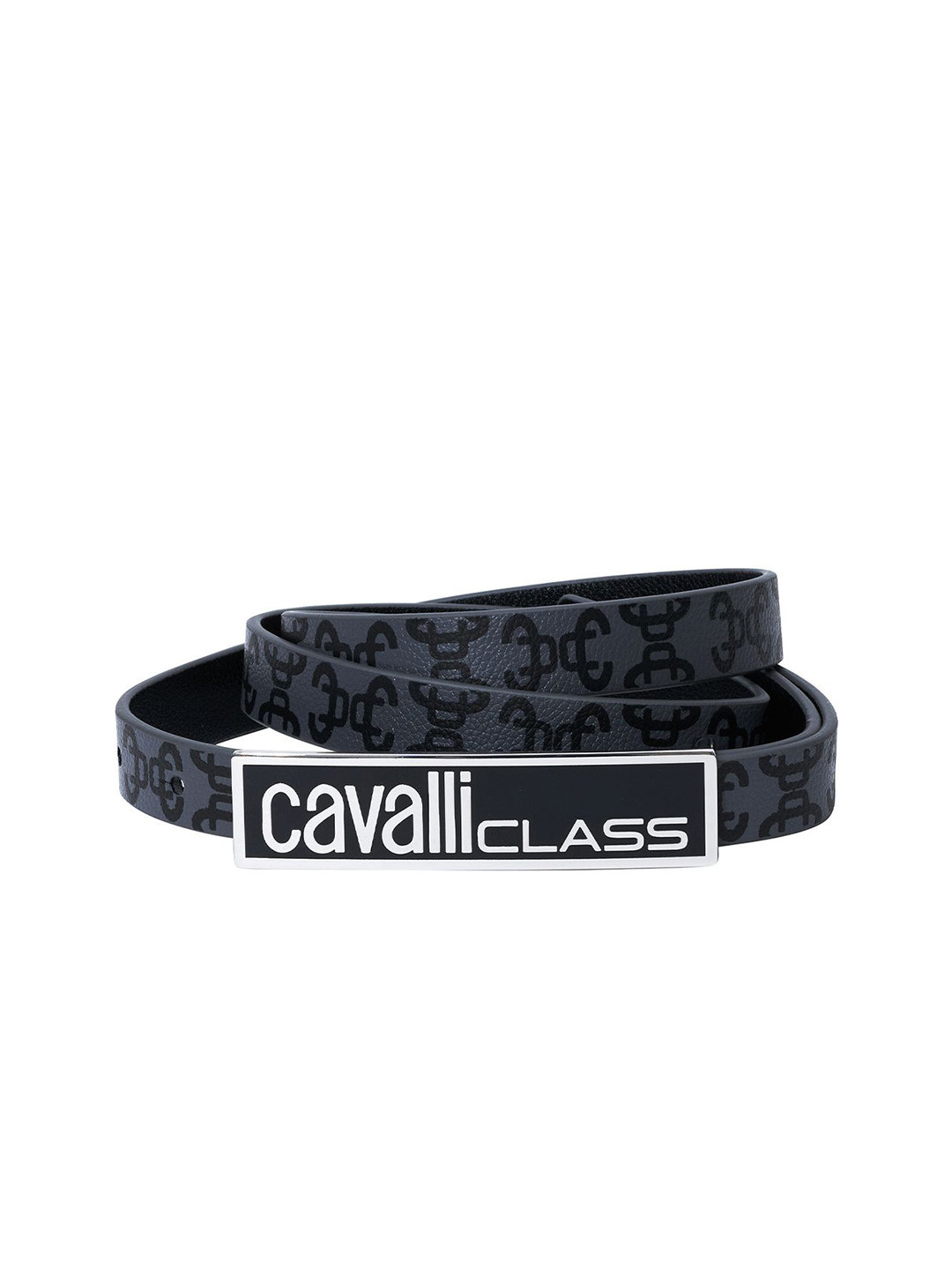Cavalli Class Women Printed Leather Reversible Belt