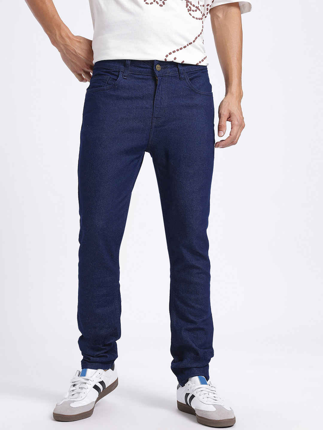 glitchez Men Slim Fit Dark Jeans