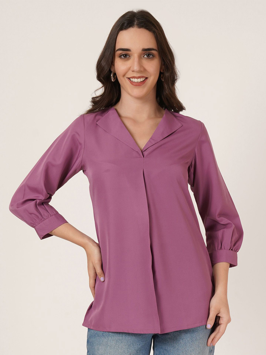 Brownverse Women V-Neck Regular Top