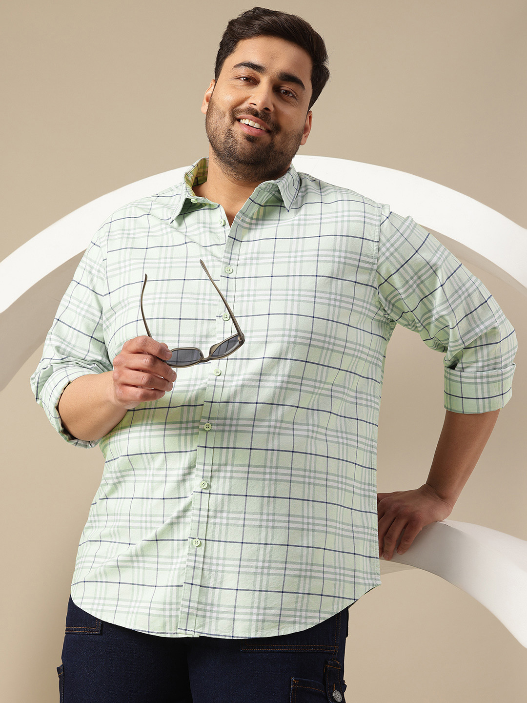 Sztori Plus size Oxford Weave Cotton Shirt