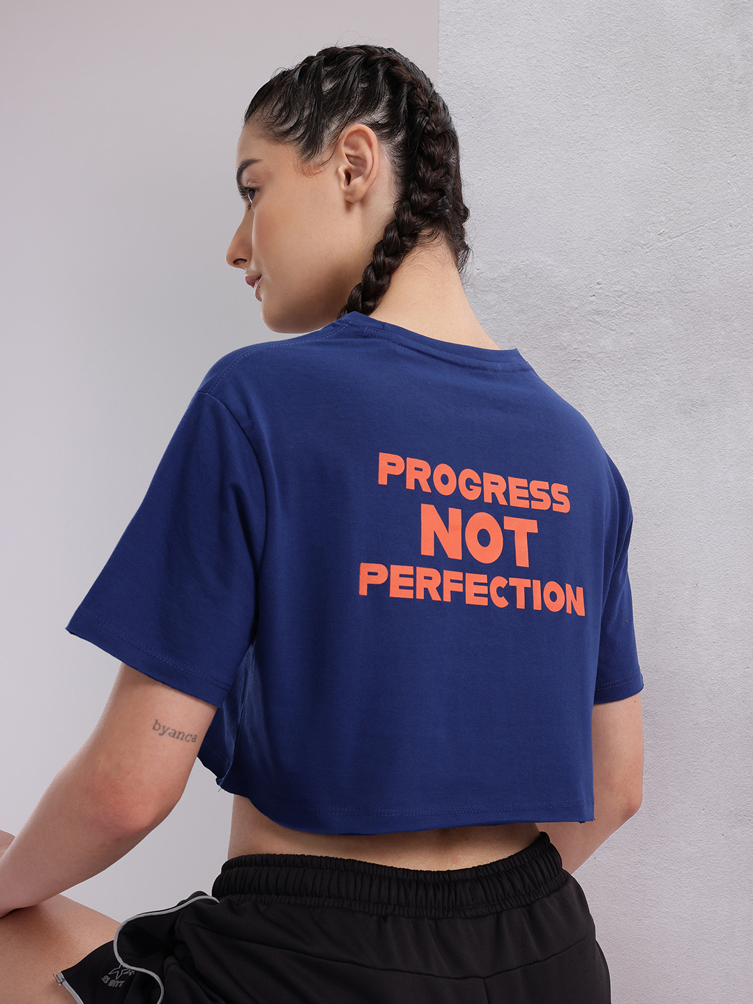 HRX by Hrithik Roshan Printed Boxy Cropped Training T-shirt