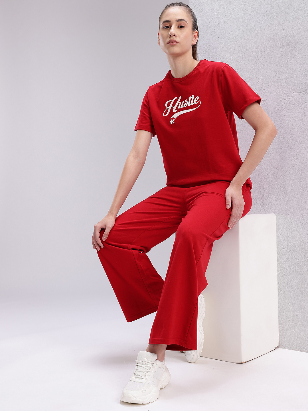 HRX by Hrithik Roshan Typography Printed T-shirt With Trackpants