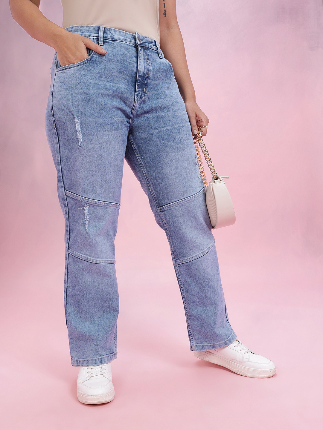 DressBerry Curve Women Straight Fit Ripped Jeans