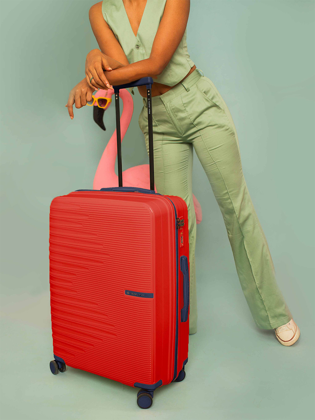 Nasher Miles Havelock Polypropylene TSA Lock Large Red Trolley Bag - 28 Inch (75 cm)