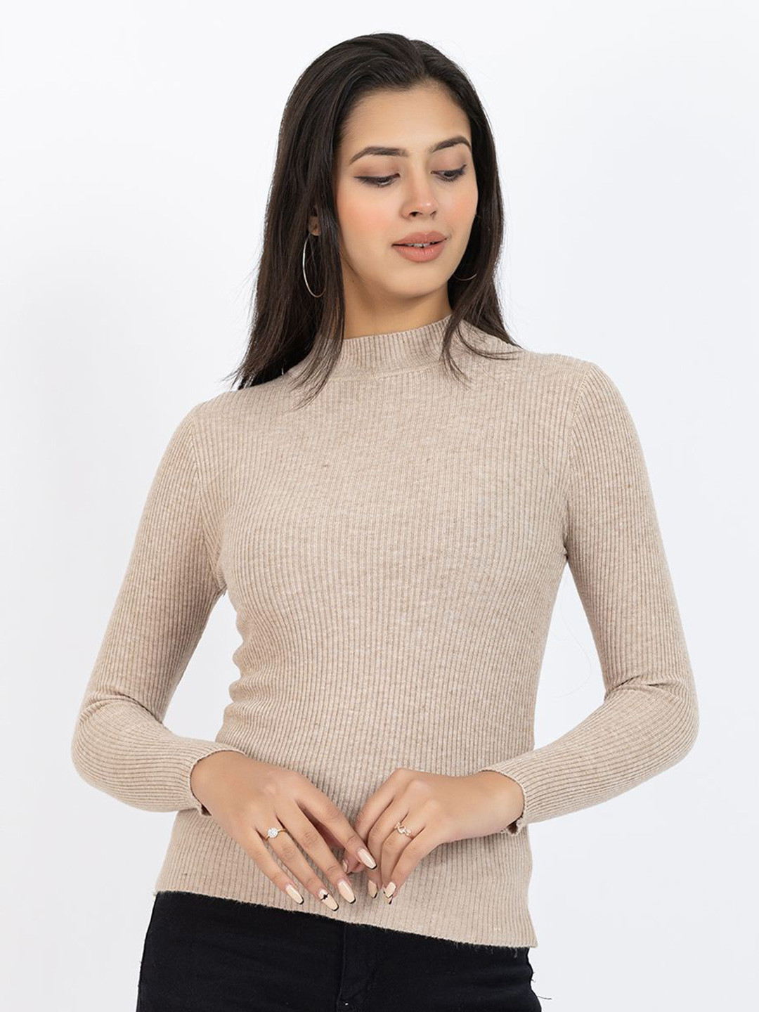 GFO Women Ribbed Woollen Top