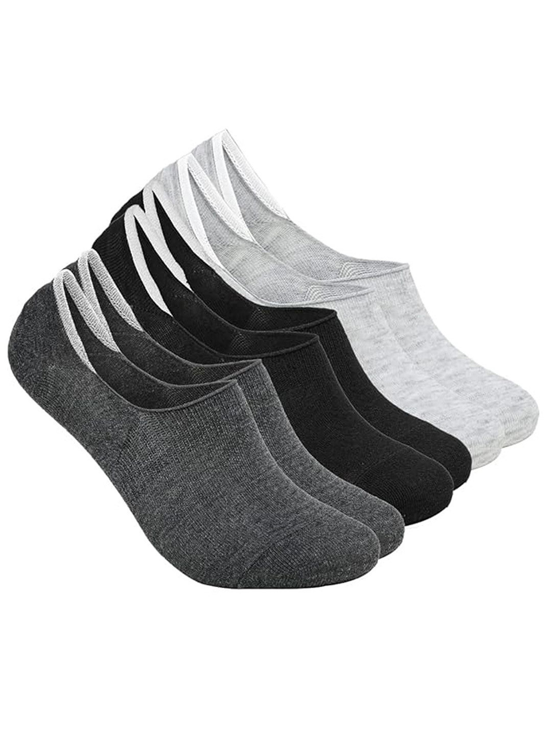 Xjarvis Unisex Pack Of 3 Odour Free Breathable Low Cut Loafer Shoe Liner Socks