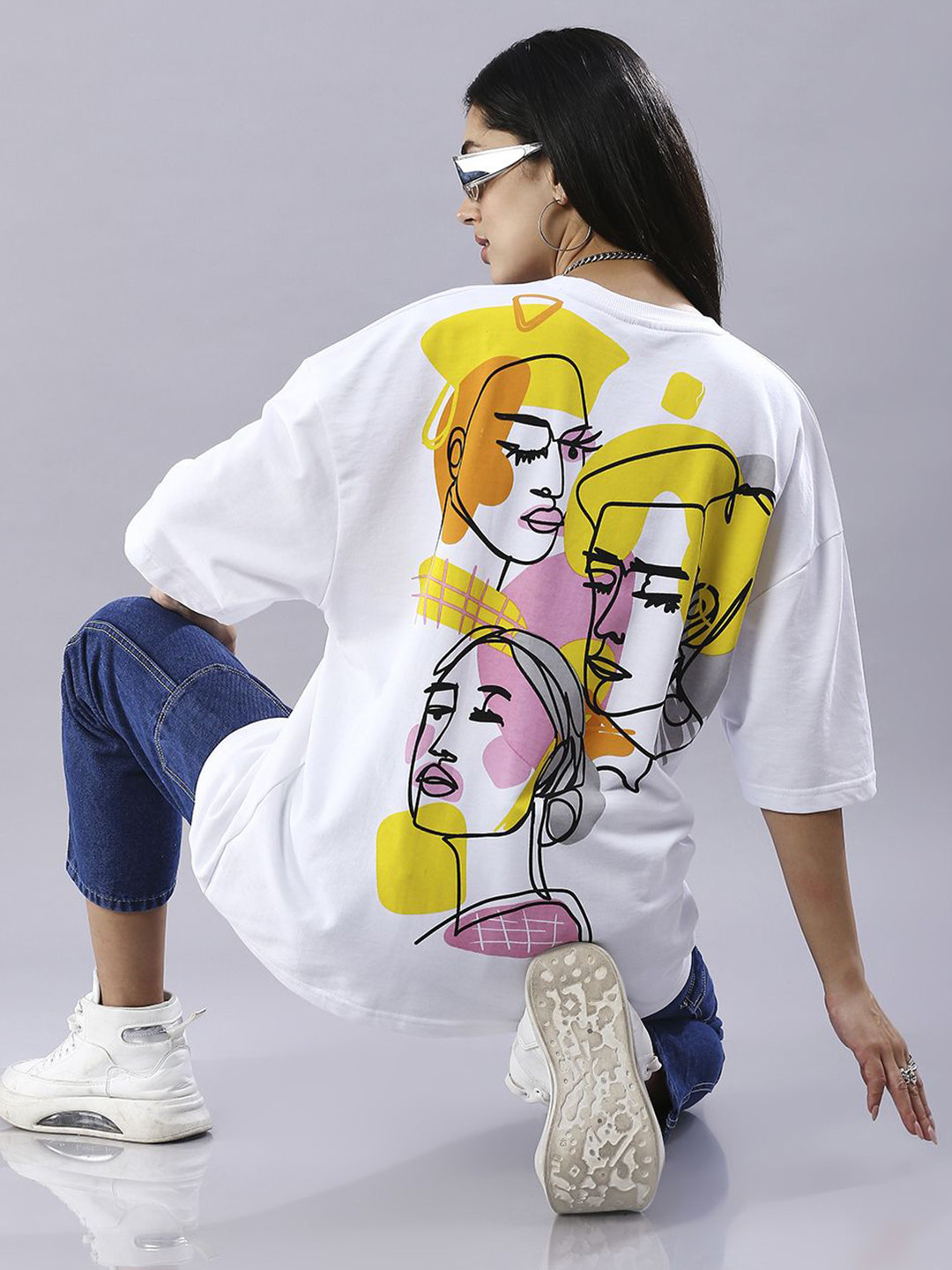 HOUSE OF RS Sustainable Women Graphic Printed Oversized T-shirt