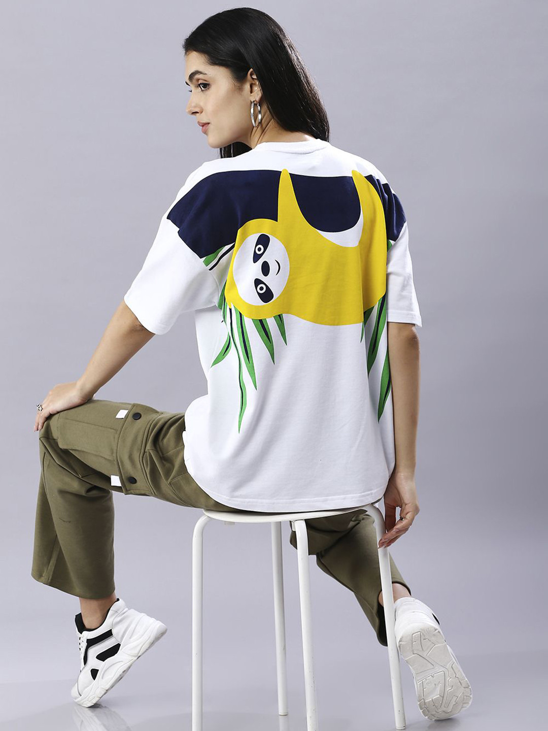 HOUSE OF RS Women Sustainable Typography Printed Round Neck T-shirt