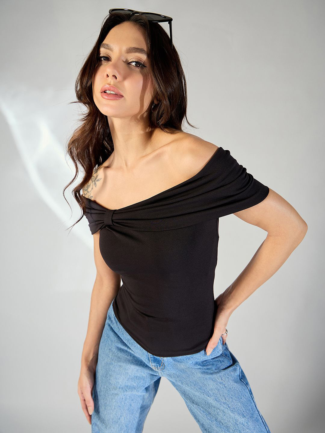 Uptownie Bow Bardot Top