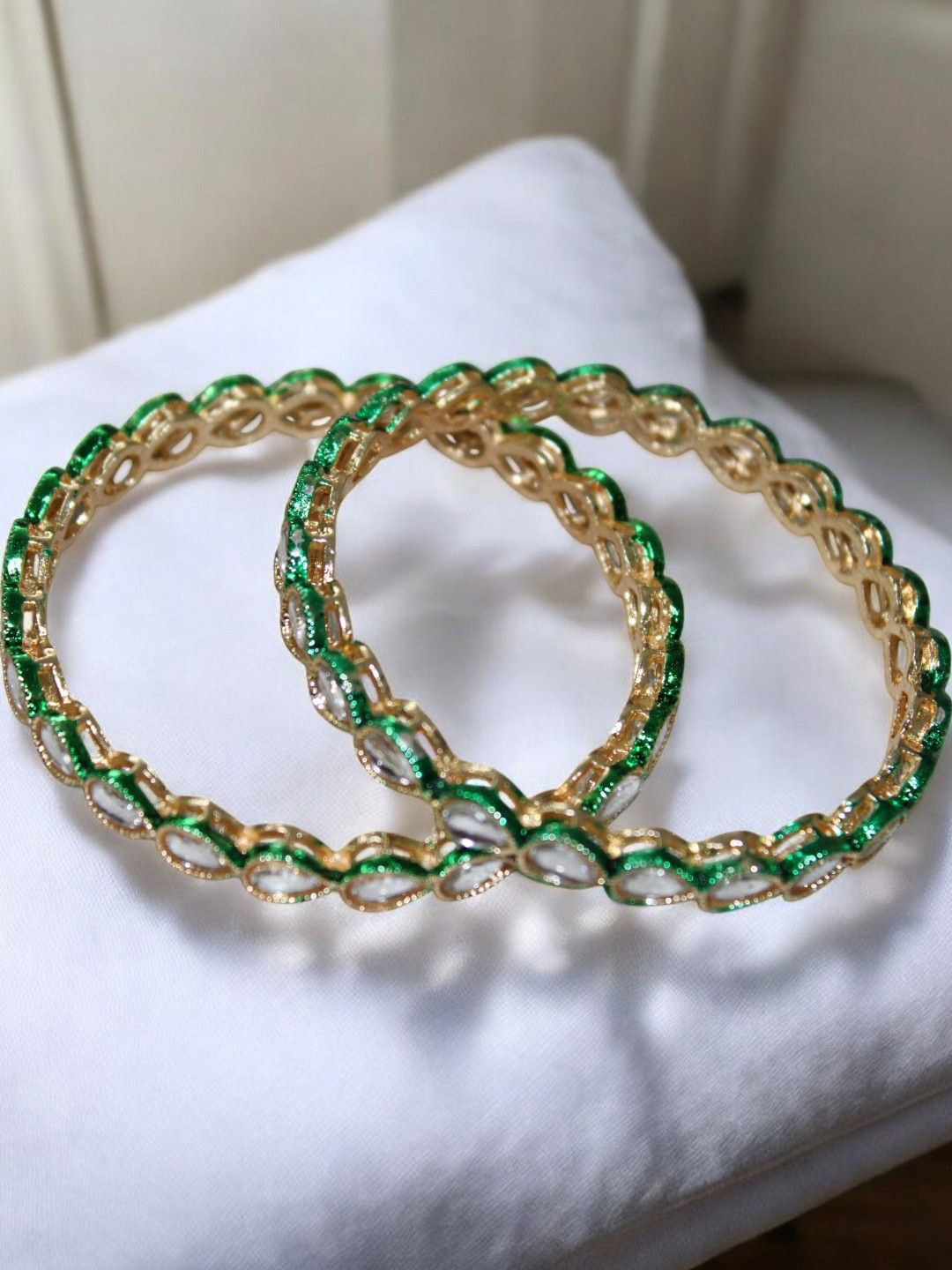 Jolly Faces Set Of 2 Kundan Studded Bangles