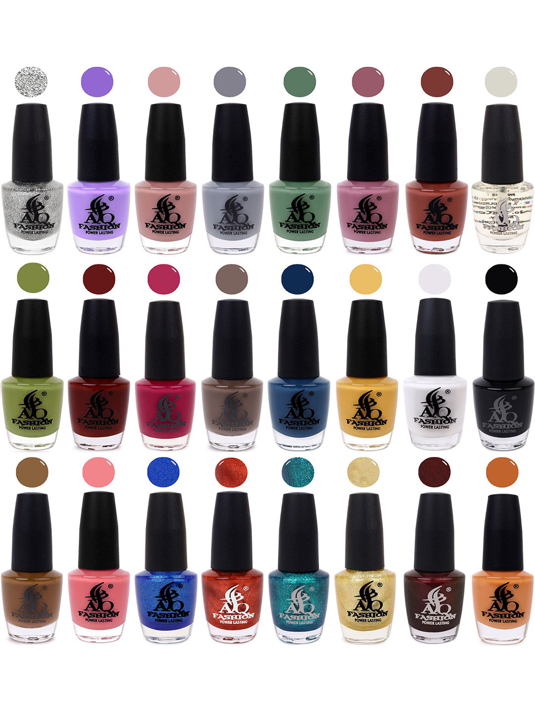 AQ FASHION Set Of 24 Power Lasting Nail Polish - 15 ml Each