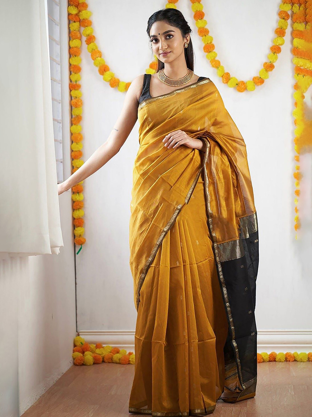 Anjaneya Sarees Woven Design Zari Silk Blend Banarasi Saree