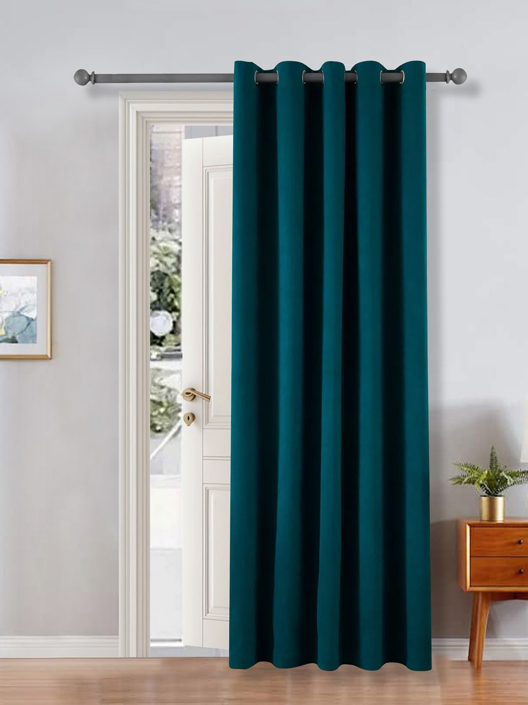 THE CONVERSION Teal Room Darkening Long Door Curtain