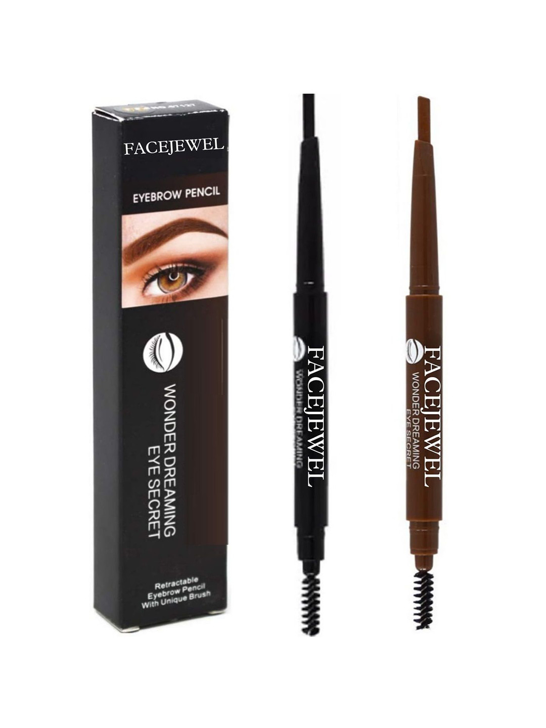 Facejewel Retractable Eyebrow Pencil - Black