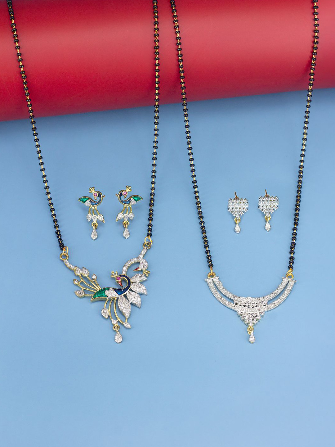 PRIVIU Set Of Two Gold Plated Mangalsutra