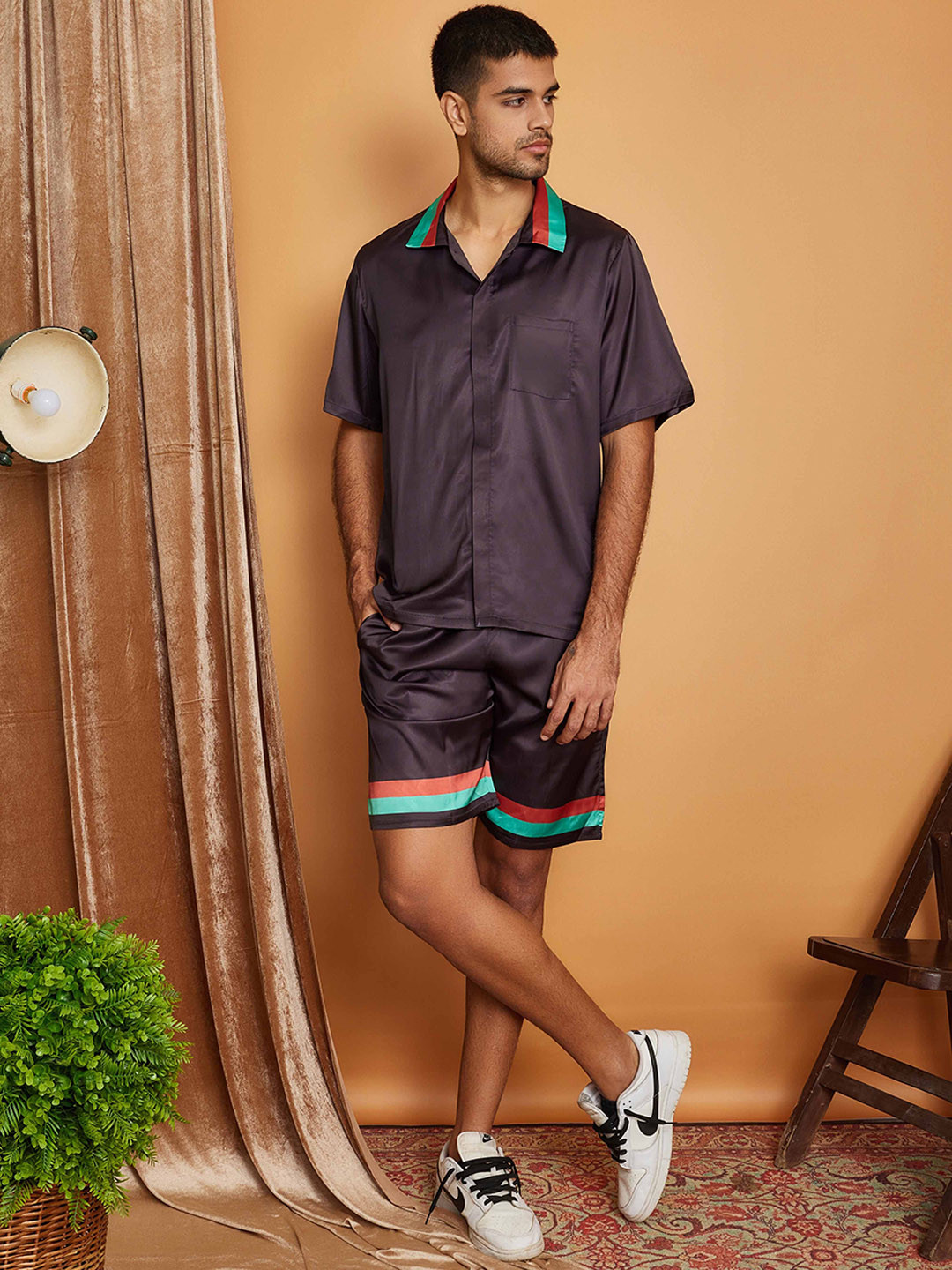 CLUBHAVANA Men Cross Bar High-Rise Premium Soft Satin Short