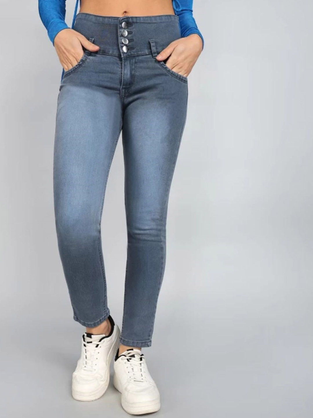 SHREEALAKHIMPEXRAMSINGH Women Skinny Fit Light Fade Stretchable Jeans