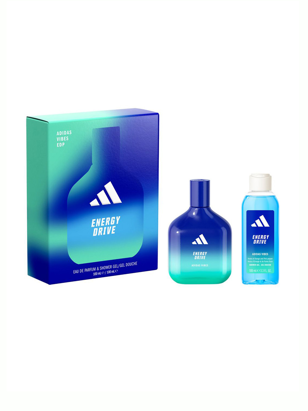 Adidas Vibes Energy Drive Gift Set With Eau de Parfum - 100 ml & Shower Gel - 100 ml