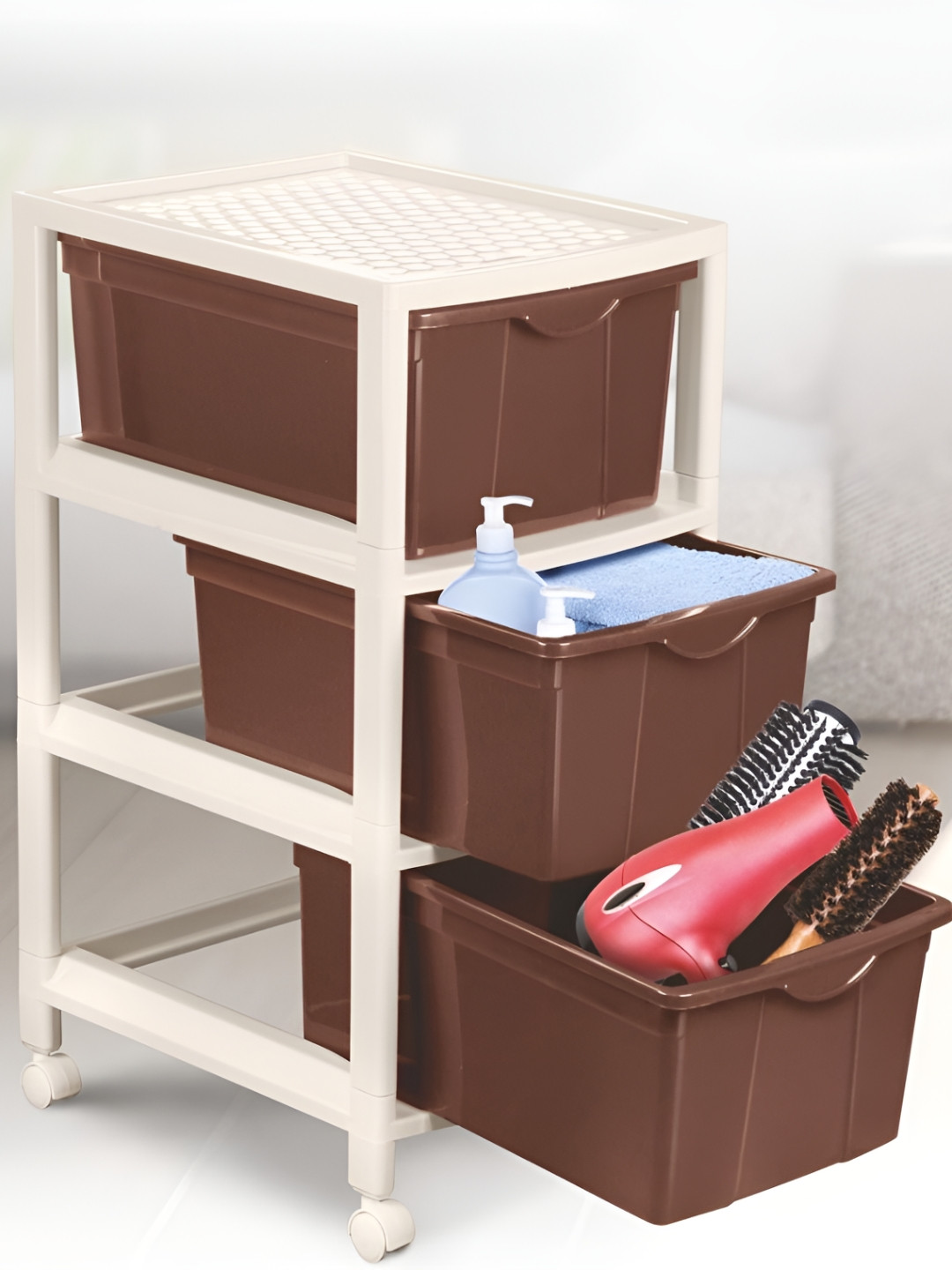 Nayasa Carnival Tuckins Set of 3 Brown Multi-Compartment Storage Organizer