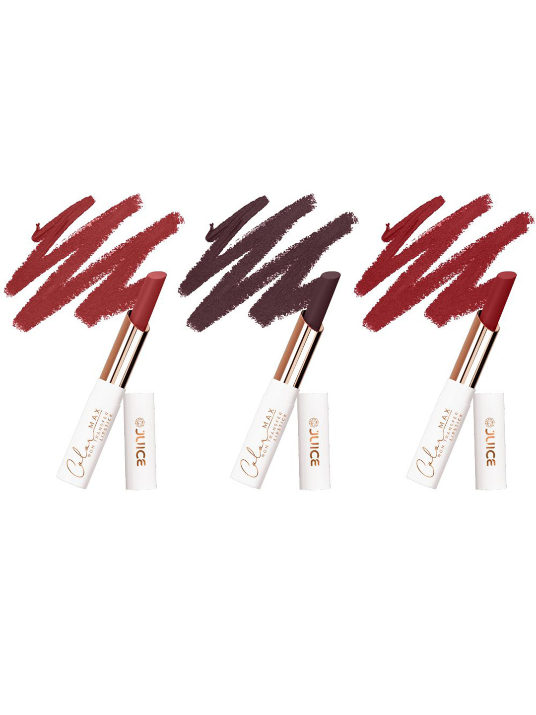 JUICE Set Of 3 Color Max Non Transfer Lipstick- Shade- M03- M07- M08