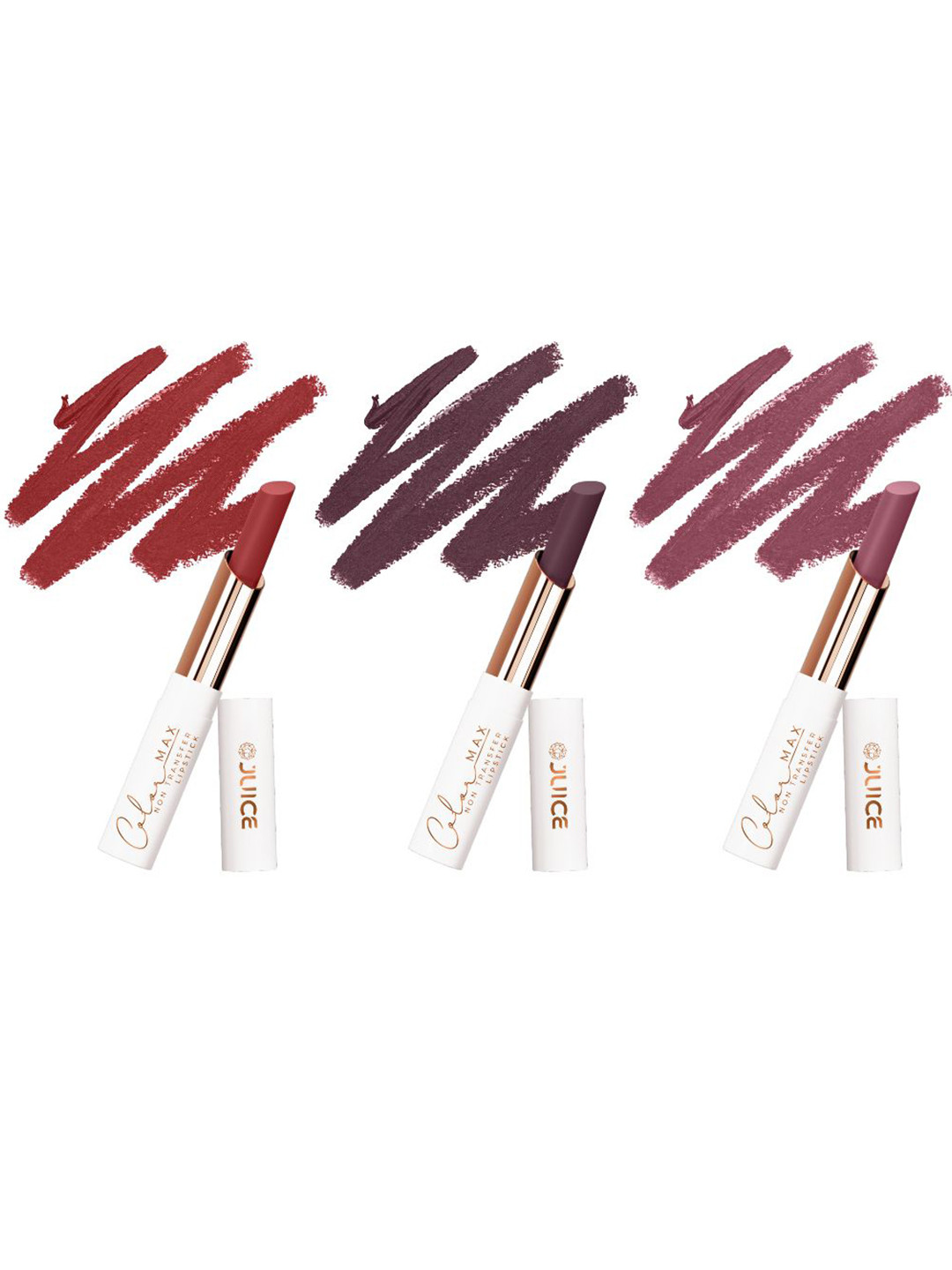 JUICE Set Of 3 Color Max Non Transfer Lipstick- Shade- M03- M15- M16
